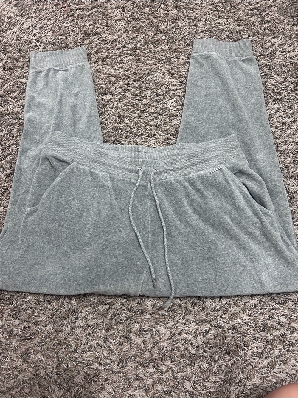 Michael Kors Velvet Womens Light Gray Drawstring Joggers
